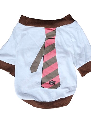 Perro Camiseta Rayas Casual / Diario Ropa para Perro Ropa para cachorros Trajes De Perro Transpirable Blanco Disfraz para perro niña y niño Algodón XS S M L