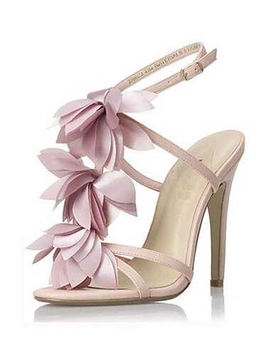 flor rosa estilete sandálias tira no tornozelo sapatos de salto das mulheres do partido / sapatas da noite