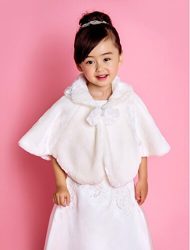 Sleeveless Faux Fur Wedding / Party Evening / Casual Fur Wraps / Kids' Wraps With Bowknot Capelets