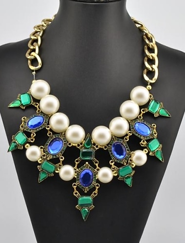 Women's Gem Pearl Necklace