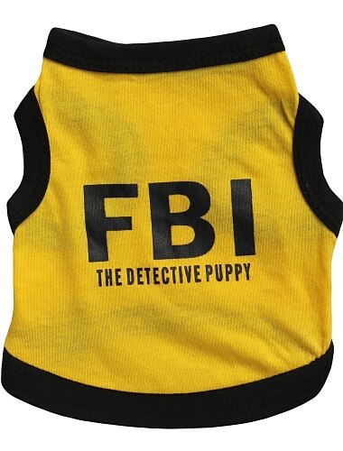 Chat Chien Tee-shirt Maillot Gilet Police / Militaire Lettre et chiffre Vêtements pour Chien Vêtements pour chiots Tenues De Chien Respirable Noir / Jaune Costume pour fille et garçon chien Coton XS