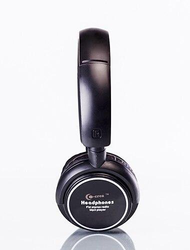 Stereo Headphone with Built-in MP3 Player and FM Radio (Black)