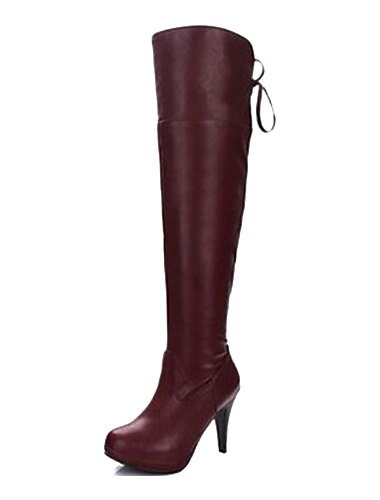 QiQi Women's Stiletto Heel High Boots With Zipper Shoes(More Color)