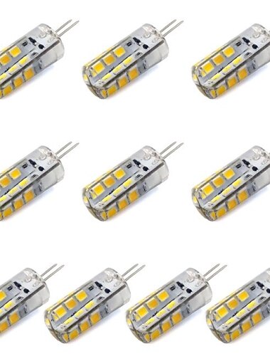 10pcs G4 Bi Pin 1.5w LED Corn Light Bulbs 15W T3 Halogen Bulb Equivalent 150LM SMD 2835 Warm White for RV Ceiling Fans Lighting AC/DC 12V