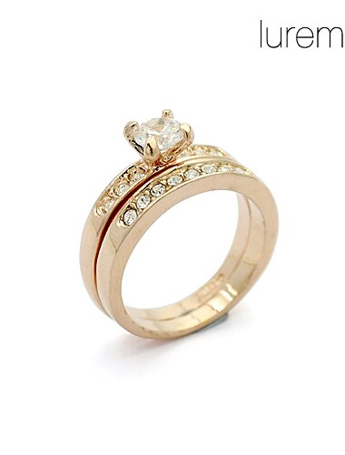 Anneau Alliance Bague Mariage Cristal Alliage Cristal / Femme