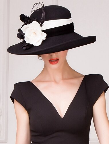 Wool Hats with Flower 1PC Casual Kentucky Derby Horse Race Headpiece Melbourne Cup Hats Headpiece dress to impress 2025