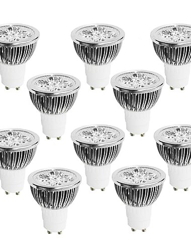 10pcs 4W GU10 LED Light Bulb Cup Spotlight Cold White Warm White Natural Light AC85-265V 40W Halogen Equivalent