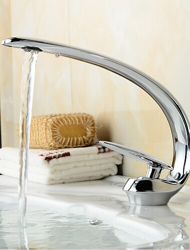 robinet de lavabo de salle de bain - ensemble de robinets chrome central un trou / monocommande un troubath taps