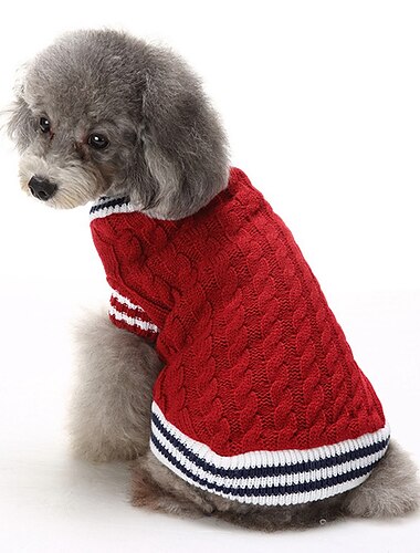  Dog Sweater Christmas Color Block Dog Coats Keep Warm Winter Dog Clothes Puppy Clothes Dog Outfits Red Blue CostumeDog Clothes XXL