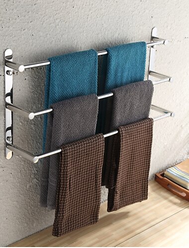  Towel Racks 3-Tiers Bath Towel Bar , Stainless Steel, Wall Mount, Mirror polished finished, High quality