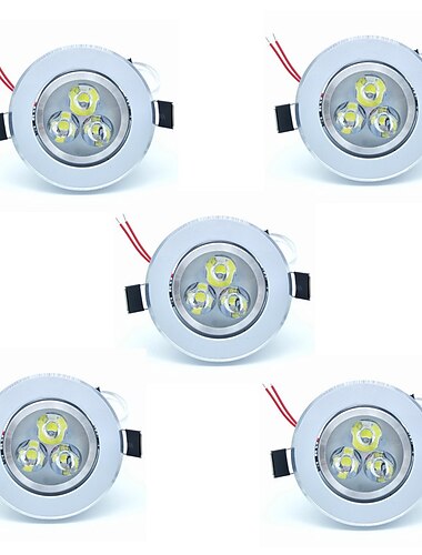  5pcs 3 W 300 lm 3 LED Beads Easy Install Recessed LED Downlights Warm White Cold White 220-240 V Cabinet Ceiling Home / Office / 5 pcs / RoHS / CE Certified