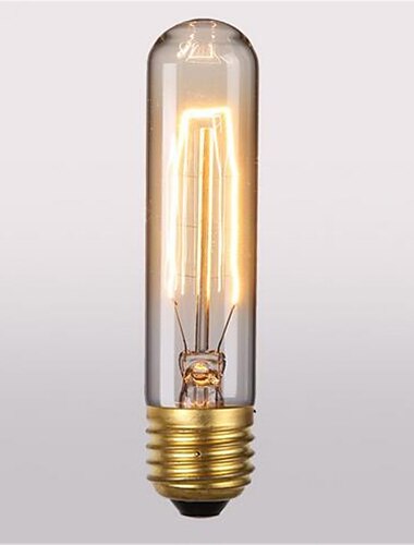  Edison Light Bulbs E26 40W T10 Tubular Vintage Edison Incandescent Dimmable Decorative Candelabra Chandelier Nightlight Amber Warm 220-240V