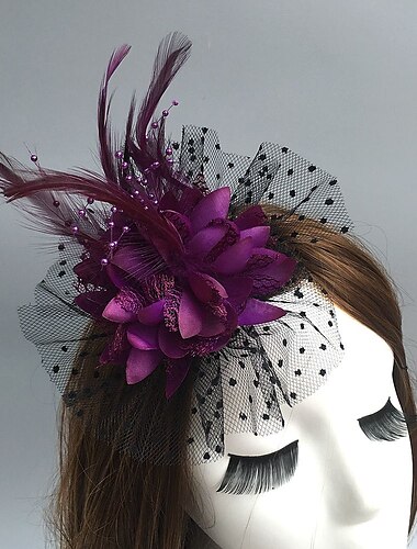  Net Fascinators Kentucky Derby Hat/ Headwear with Floral 1PC Wedding / Special Occasion / Party / Evening Headpiece