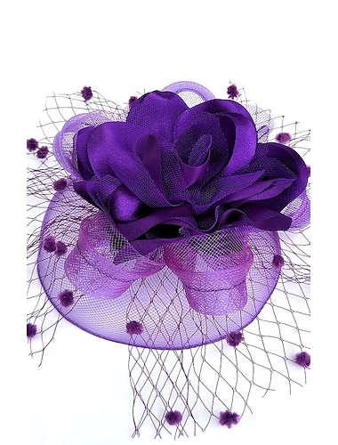  قبعة كنتاكي ديربي من Net Fascinators / أغطية رأس مع زهور 1 قطعة مناسبة خاصة / سباق الخيل / غطاء رأس ليوم السيدات