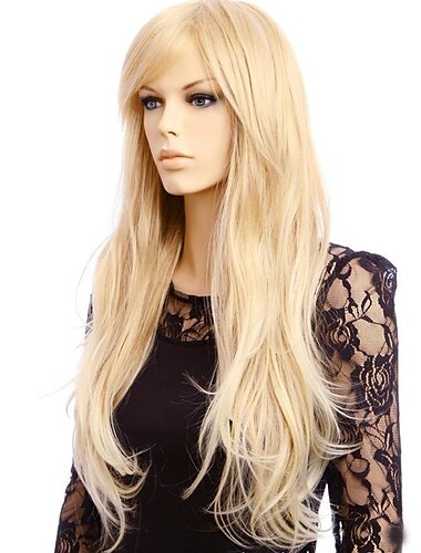  Synthetic Wig Straight Straight Wig Long Blonde Synthetic Hair Women‘s Blonde Christmas Party Wigs barbiecore Wigs