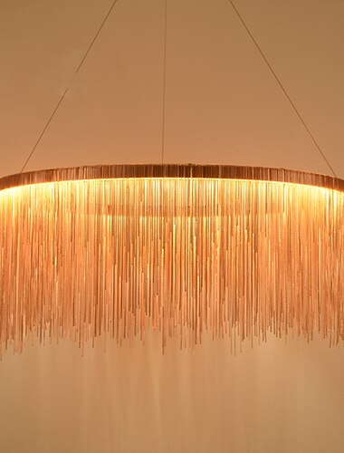  1 lumiere 50 cm led suspension designers lustre or luxe metal tambour chrome moderne contemporain 110-120v 220-240v