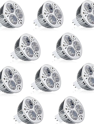  10pcs 9W LED Light Bulb Spotlight 900lm MR16 3 LED Beads LED Decorative Warm Cold White for Landscape Recessed Track Lighting AC12V 90W Halogen Equivalent