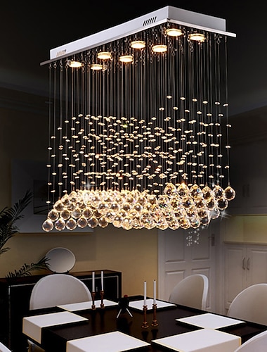  Ampoule en cristal a 8 lumieres de 80 cm incluse designers lustre en cristal de metal galvanise chic et moderne 110-120v 220-240v GU10