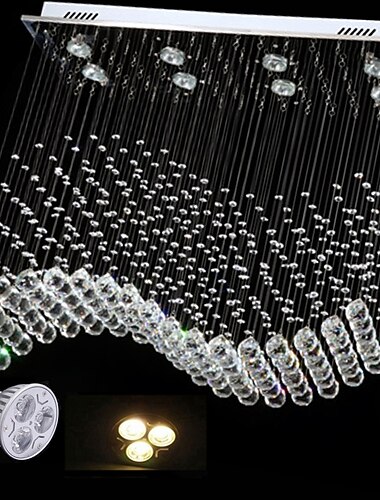  8-Light 80 cm لمبة كريستال متضمنة المصممين ثريا معدن كريستال مطلي بالكهرباء أنيقة وعصرية 110-120V 220-240V GU10