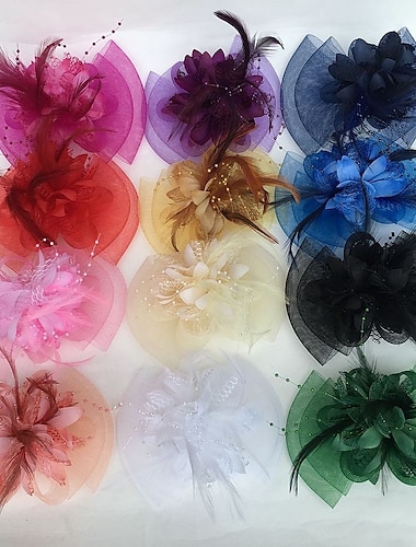  veren / net fascinators Kentucky Derby hoed / bloemen met 1 stuk bruiloft / feest / avond / paardenrace hoofddeksel