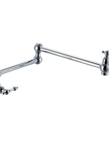 キッチン蛇口 - 2つのハンドル 1つの穴 クロム ポットフィラー 壁掛け コンテンポラリー / アールデコ / レトロ / モダン キッチンタップ キッチン蛇口 - 2つのハンドル 1つの穴 クロム ポットフィラー 壁掛け コンテンポラリー / アールデコ / レトロ / モダン キッチンタップ