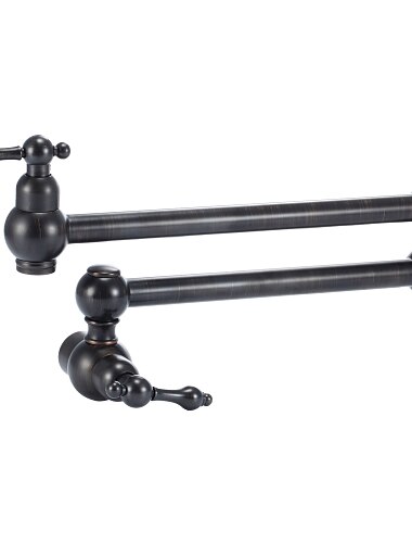  ברז פליז למטבח, שתי ידיות חור אחד מילוי סיר נחושת עתיק צמוד על הקיר מתקפל מתקפל ברזי מטבח נרחבים