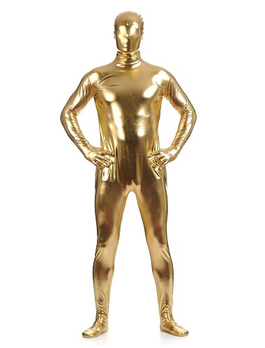 Glaenzende Zentai-Anzuege Ganzkoerperanzug Ganzkoerperanzug Karnevalskostuem Ganzkoerperanzug Herren Damen Sex Einfarbig Elasthan Latex Kostuem fuer Halloween Maskerade Erwachsene