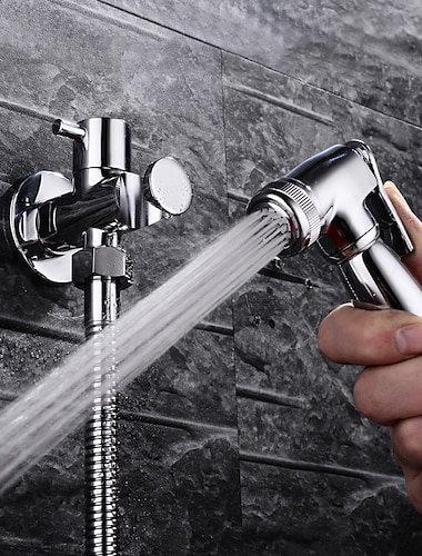  Brass Bathroom Sink Faucet,Single Handle One Hole Self-Cleaning  Handheld bidet Sprayer with Cold Water Only