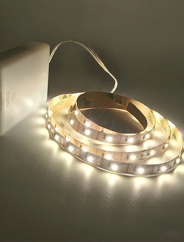  usb led lichtstrip wit met batterijdoos (exclusief batterij), 1-3m led witte lichtstrip kan worden gesneden led geschikt voor slaapkamers spiegels feesten kamperen verjaardagen kerstmis