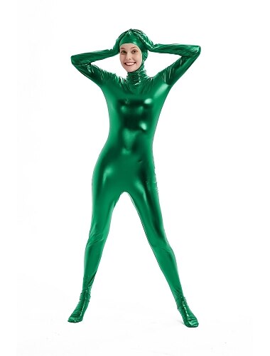  Zentai-Anzuege Cosplay Kostuem Catsuit Karnevalskostuem Ganzkoerperanzug Herren Damen Einfarbig Latex Elasthan Lycra Kostuem fuer Halloween Karneval Maskerade Erwachsene