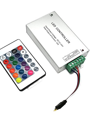  DC12V-24V 12A 144W 24Key IR Remote Controller Aluminum shell for RGB LED Strip 5050 3528 SMD