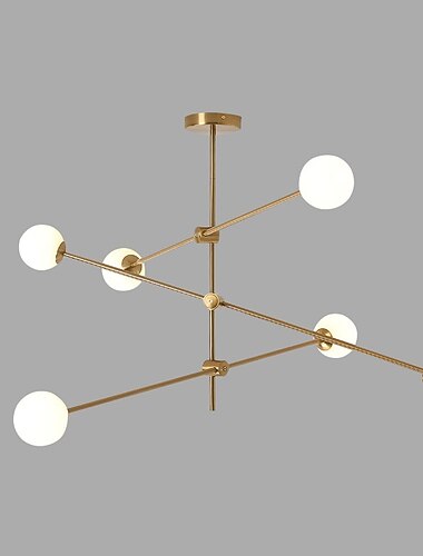  6-Light 100 cm Lampadari Metallo Bicchiere Sputnik Oro Finiture verniciate Moderno Artistico 110-120V 110-240 V