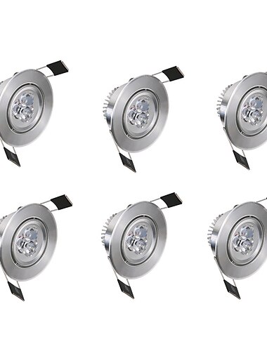  6pcs 3 W 300 lm 3 LED Beads Easy Install Recessed LED Recessed Lights Warm White Cold White 85-265 V Commercial Home / Office Living Room / Dining Room / RoHS / CE Certified