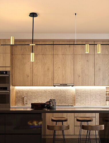  Suspension 4 lumieres 123 cm led nouveau design lustre metal geometrique galvanoplastie / finitions peintes artistique 110-120v / 220-240v