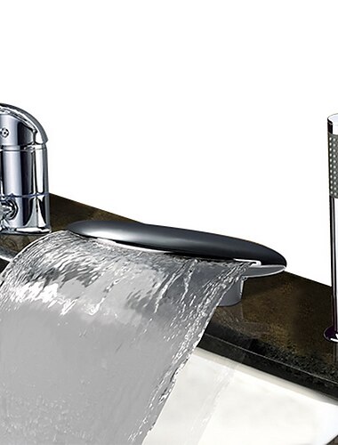  ステンレス鋼の浴槽の蛇口、ローマの浴槽の現代的なクロム シングル ハンドル 3 つの穴風呂シャワー ミキサー タップ ホットとコールド スイッチとセラミック バルブ