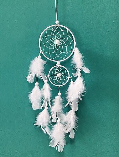 boho drömfångare handgjord gåva vägghängande dekor konst prydnad hantverk fjäder för barn sovrum bröllopsfestival 55 * 11 cm