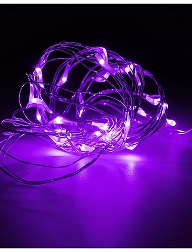  Guirlandes lumineuses feeriques en fil argente 10M 100 LED guirlandes lumineuses exterieures alimentees par batterie etanches pour decoration de fete.