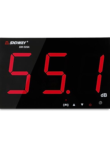  sndway sw-525a ljudnivåmätare 30-130db stor skärm röd lcd-skärm vägghängande typ decibel brusmätning med larm