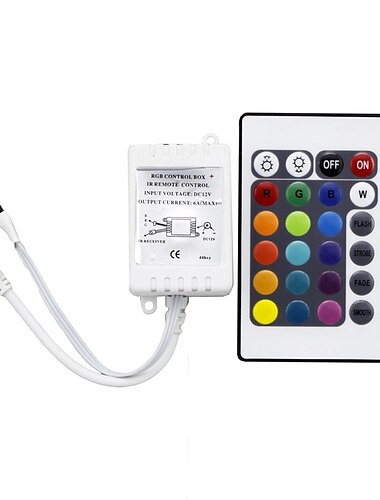  LED Strip Lights DIY Controller 24 Keys IR RGB Control Box Receiver IR Remote Dimmer DC12V 6A For RGB 2835 3528 5050 Beads