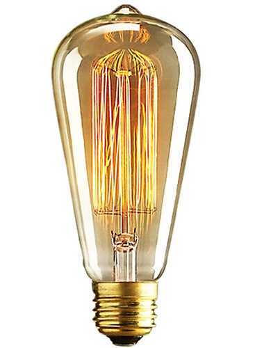  1pc 40 W E26 / E27 ST64 Warm White 2300 k Retro / Dimmable / Decorative Incandescent Vintage Edison Light Bulb 220-240 V