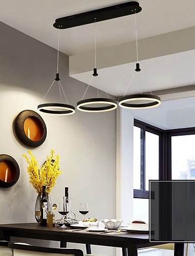  Lustre 3 lumieres 30 cm multi-abat-jour / reglable aluminium cercle acrylique finitions peintes LED / moderne 110-120v / 220-240v