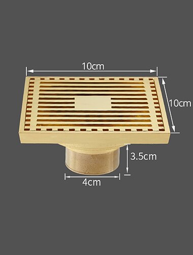  سجل تصريف الأرضية من النحاس الأصفر الصلب 1 قطعة - الحمام 10 سم * 10 سم