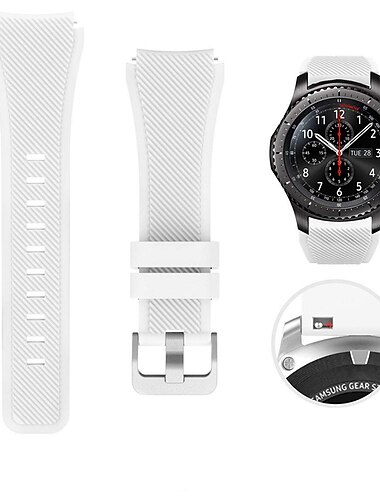  Klockarmband för Samsung Watch 3 45mm, Galaxy Wacth 46mm, Gear S3 Classic / Frontier, Gear 2 Neo Live Silikon Ersättning Rem 22mm Justerbar Sportband Armband