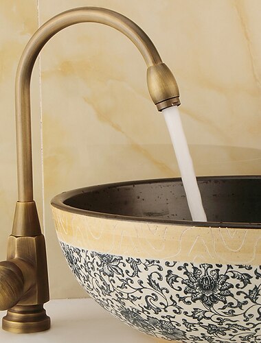  Bathroom Sink Faucet - FaucetSet / Widespread Antique Brass Centerset Single Handle One HoleBath Taps