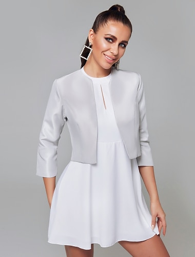  3/4 Length Sleeve Shrugs Satin Wedding / Party / Evening Women\'s Wrap With Split Joint