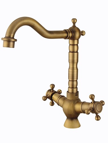  Kitchen faucet - Two Handles One Hole Antique Copper Standard Spout Centerset Contemporary / Antique Kitchen Taps