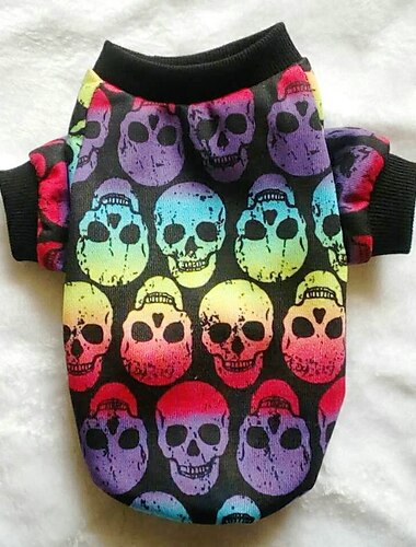  chien chemise sweat crane chien vetements chiot vetements chien tenues multicolore noir shirts chien xs