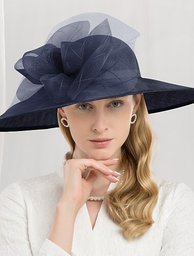  100% lino Cappello Kentucky Derby / berretto con Fantasia floreale 1 pc Matrimonio / Festa / Serata Copricapo