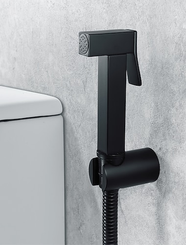  النحاس ثقب واحد بيديت المرحاض الأسود المحمولة بيديت البخاخ التنظيف الذاتي المعاصرة تنظيف بندقية رش مجموعة