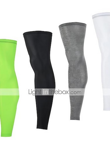  1 Pair Arsuxeo Leg Warmers / Knee Warmers Solid Color Lightweight Sunscreen UPF 50 Bike Black White Light Green Polyester Elastane Winter for Men\'s Women\'s Adults\' Road Bike Mountain Bike MTB Running